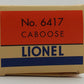 Lionel 6417 O Pennsylvania N5C Caboose w/o "NYC Zone"  #536417 - RARE EX/Box