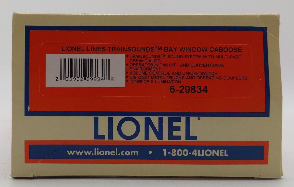 Lionel 6-29834 Lionel Lines TrainSounds Caboose #834 LN/Box