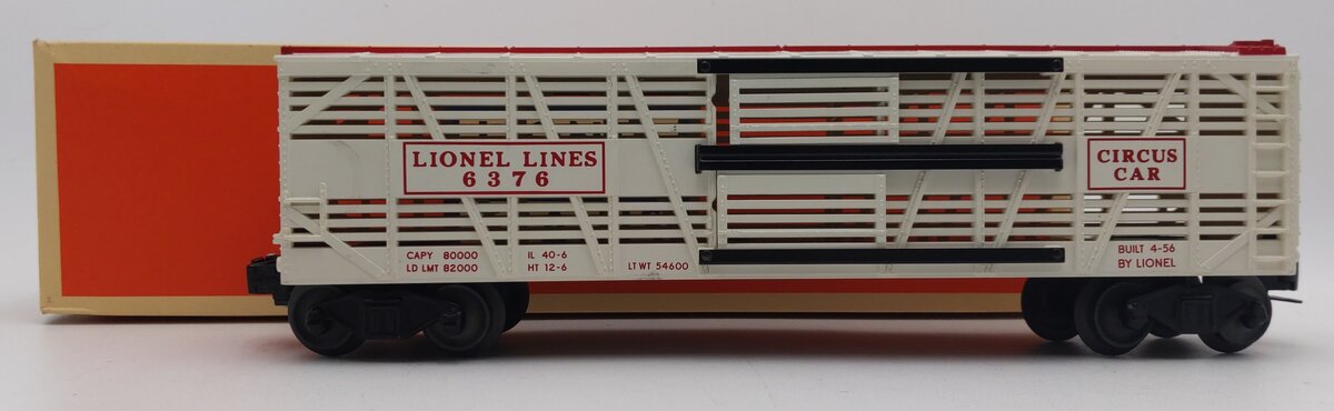 Lionel 6-19557 O Gauge Postwar Celebration Series Circus Stock Car #6376 EX/Box