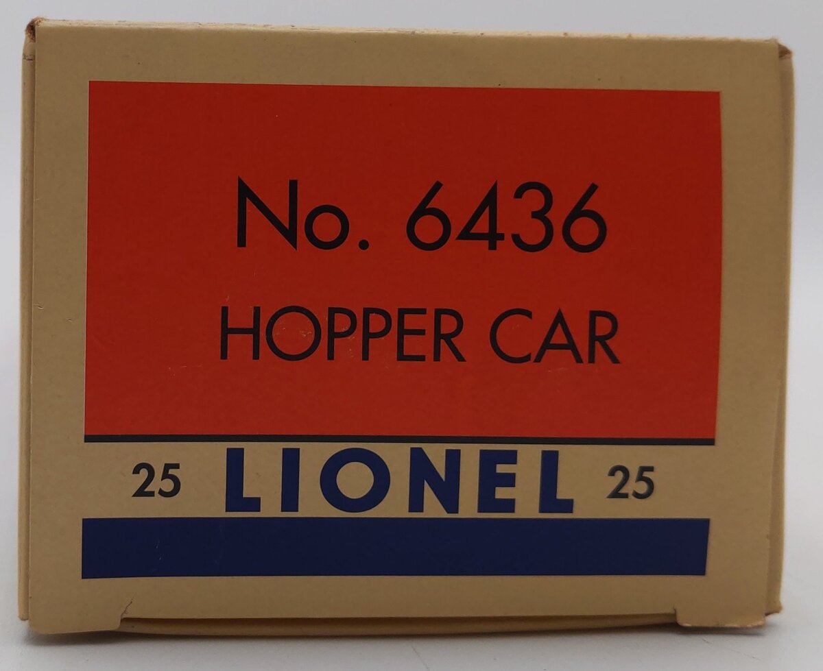Lionel 6436 O Lehigh Valley Maroon 4-Bay Hopper Car W/ Coal Load #643625 LN/Box