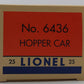 Lionel 6436 O Lehigh Valley Maroon 4-Bay Hopper Car W/ Coal Load #643625 LN/Box