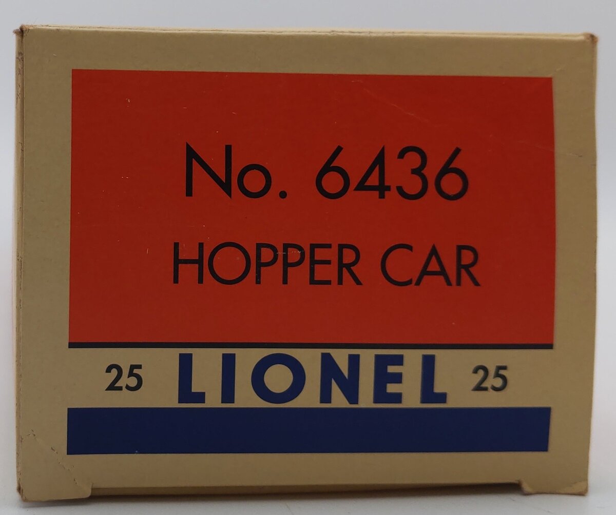 Lionel 6436 O Lehigh Valley Maroon 4-Bay Hopper Car W/ Coal Load #643625 LN/Box
