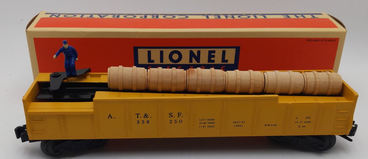 Lionel 3562-50 O Yellow AT&SF Operating Barrel Car EX/Box