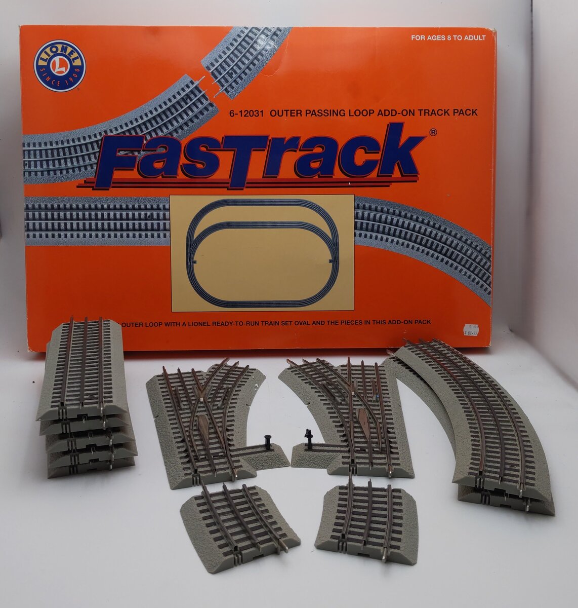 Lionel 6-12031 O27 Outer Passing Loop FasTrack Add-On Pack EX/Box
