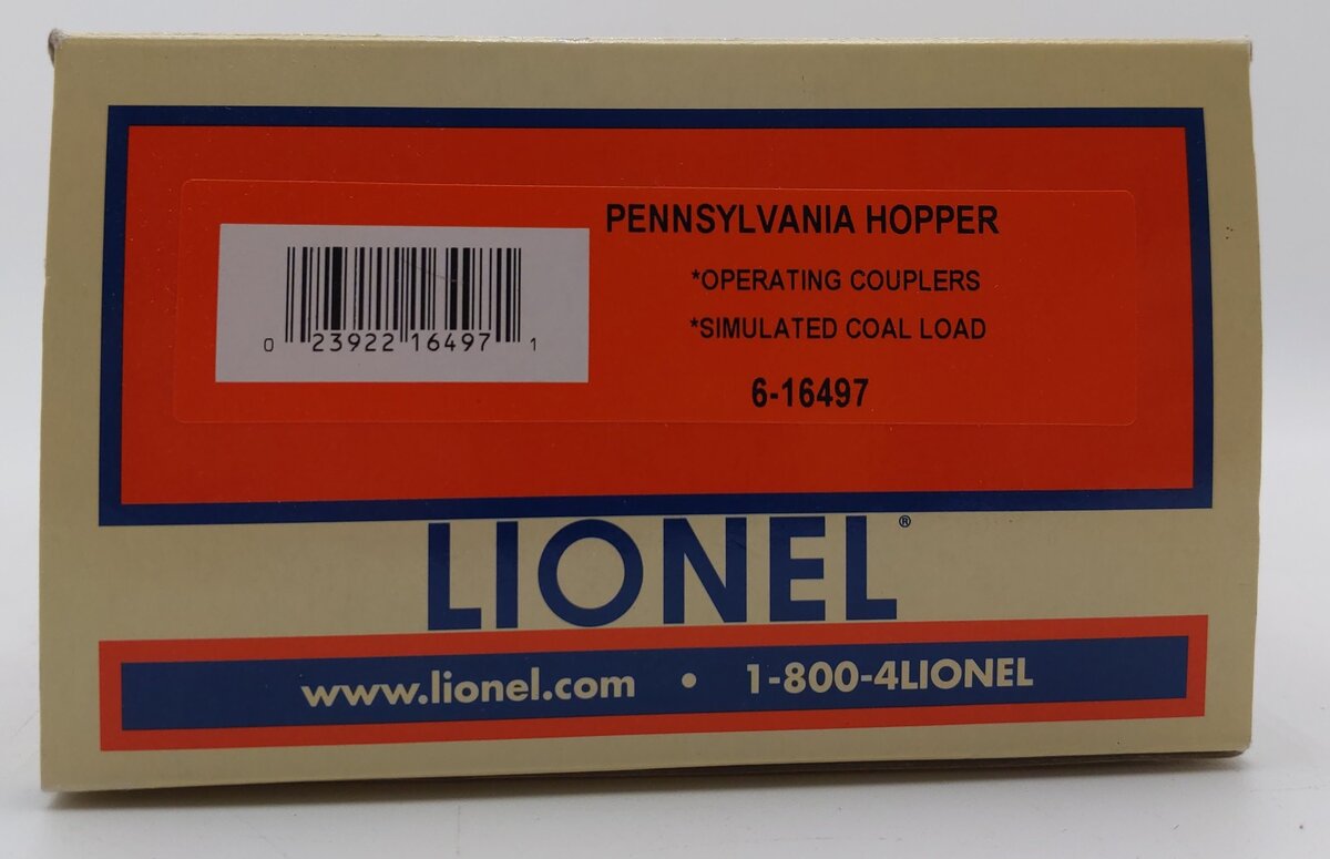 Lionel 6-16497 O Gauge Pennsylvania Hopper Car #16497 LN/Box