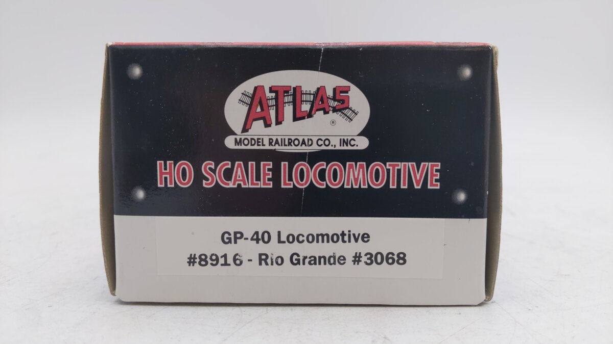 Atlas 8916 HO Scale Rio Grande EMD GP40 Diesel Locomotive #3068 EX/Box