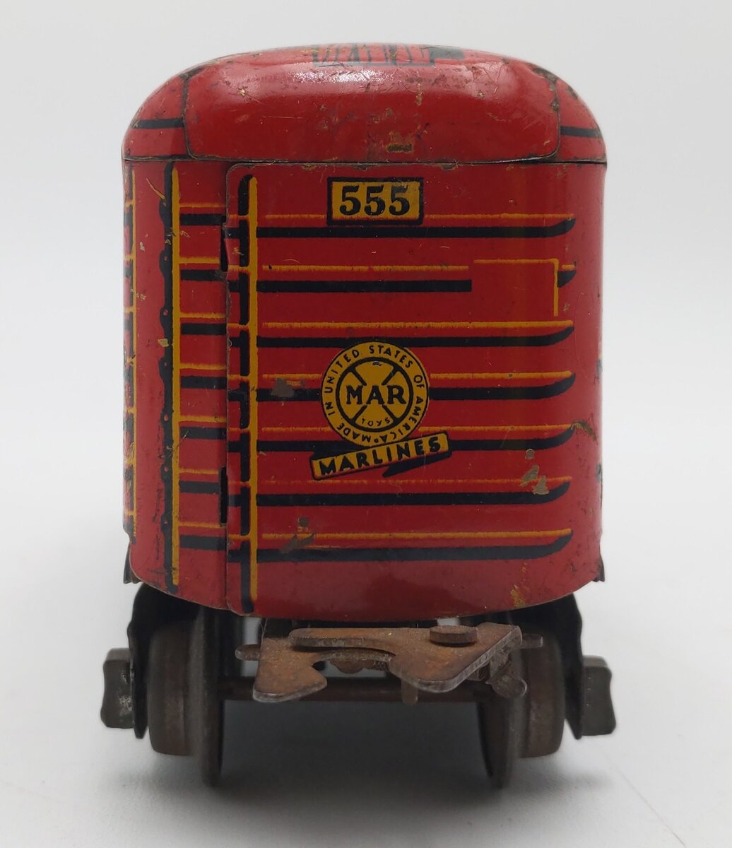 Marx O Gauge Prewar Baltimore & Ohio Red Tinplate Boxcar #384299 VG