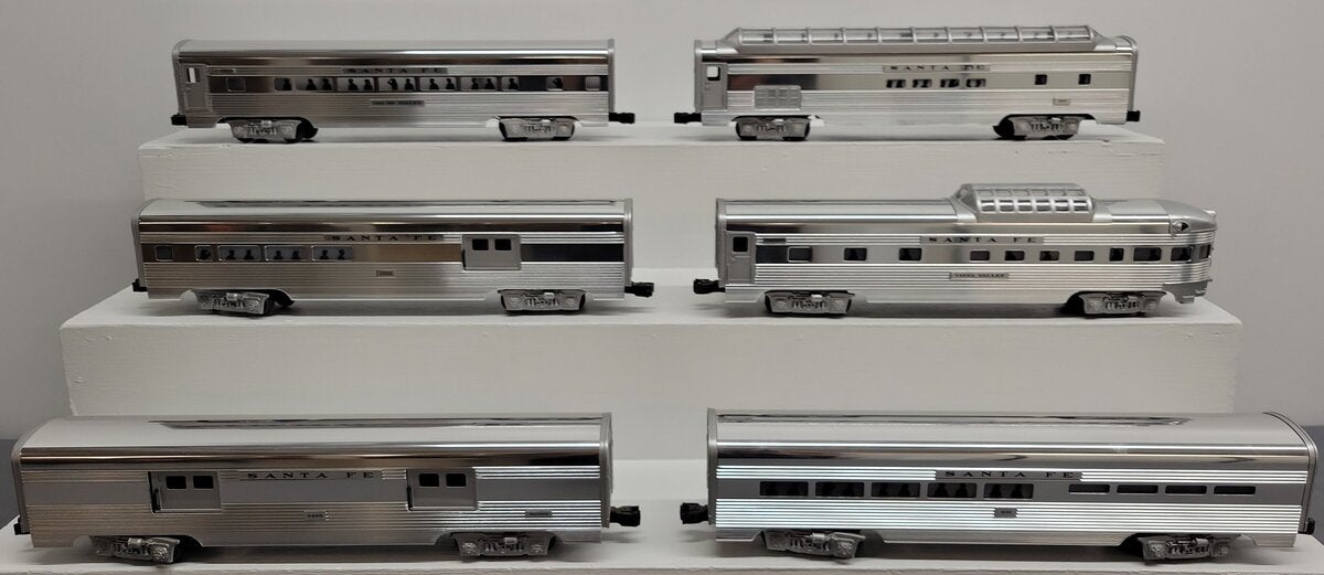 Lionel 6-19109 O Gauge Santa Fe Aluminum Passenger Set (Set of 6) EX/Box