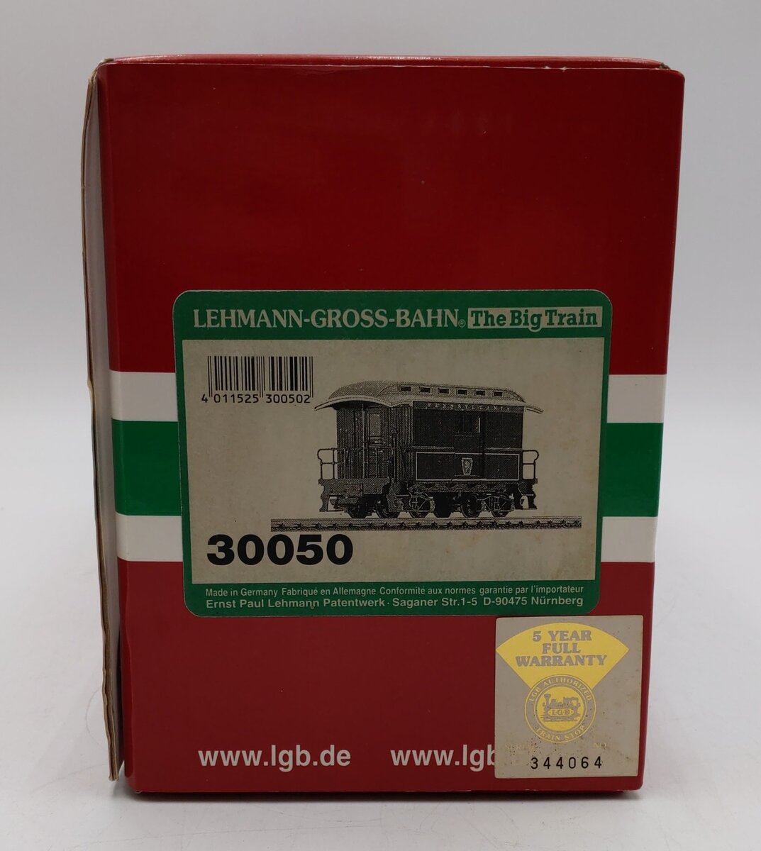 LGB 30050 G Scale Pennsylvania Shorty Baggage Car VG/Box