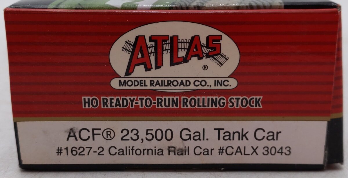 Atlas 1627-2 HO Scale California Rail Car ACF 23,500 Gallon Tank Car #CALX 3043 EX/Box