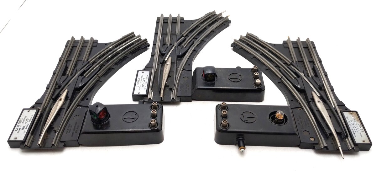 Lionel O22 Vintage O Left-Hand & Right-Hand Remote Control Switches [3] VG