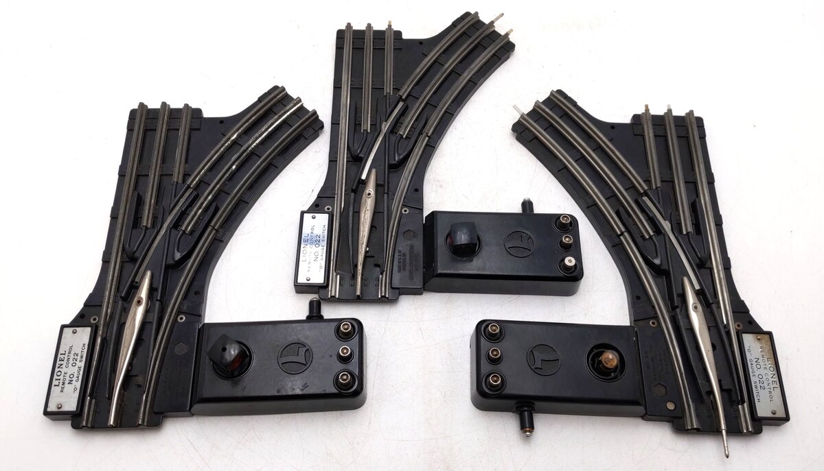 Lionel O22 Vintage O Left-Hand & Right-Hand Remote Control Switches [3] VG