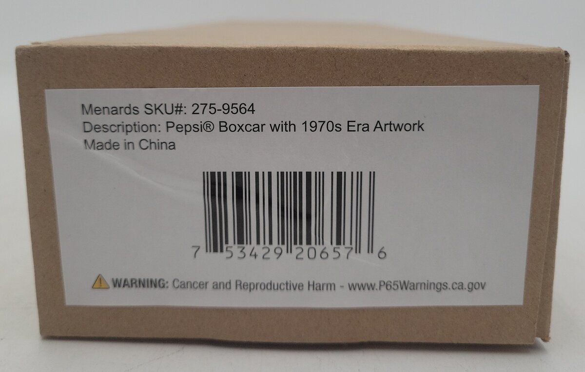 Menards 275-9564 O Gauge Pepsi Boxcar with 1970s Era Artwork #1401 EX/Box