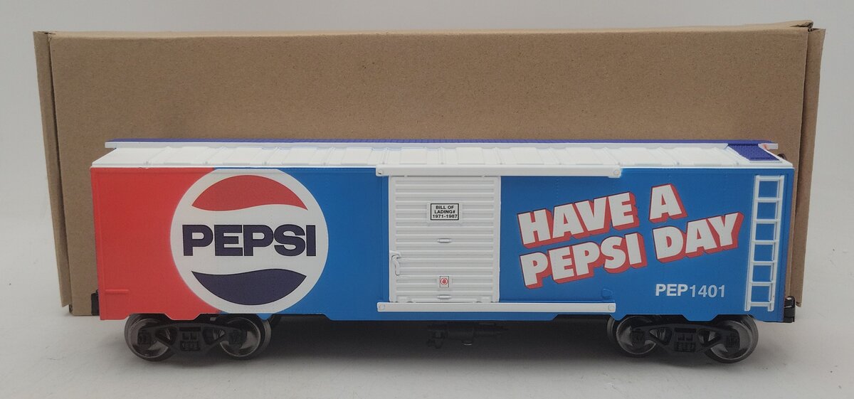 Menards 275-9564 O Gauge Pepsi Boxcar with 1970s Era Artwork #1401 EX/Box