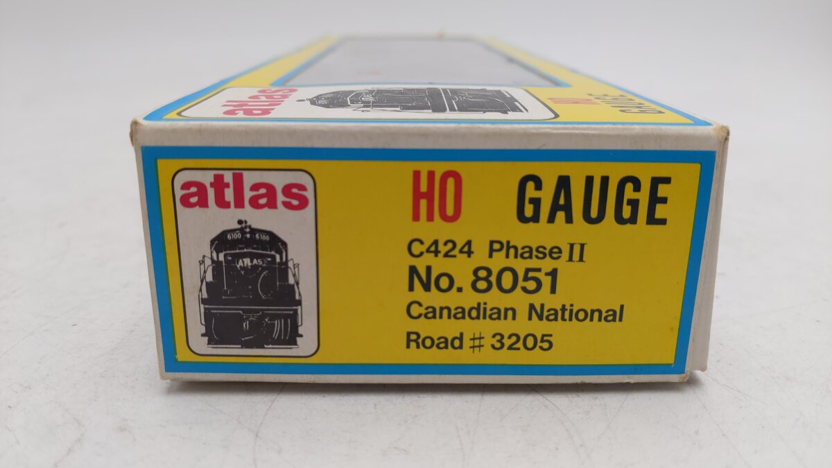 Atlas 8051 HO Canadian National C424 Phase 2 Diesel Locomotive #3205 VG/Box