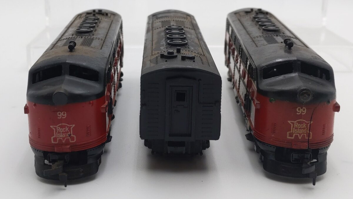 Marx 99 Vintage O Rock Island ABA Diesel Locomotive Set VG