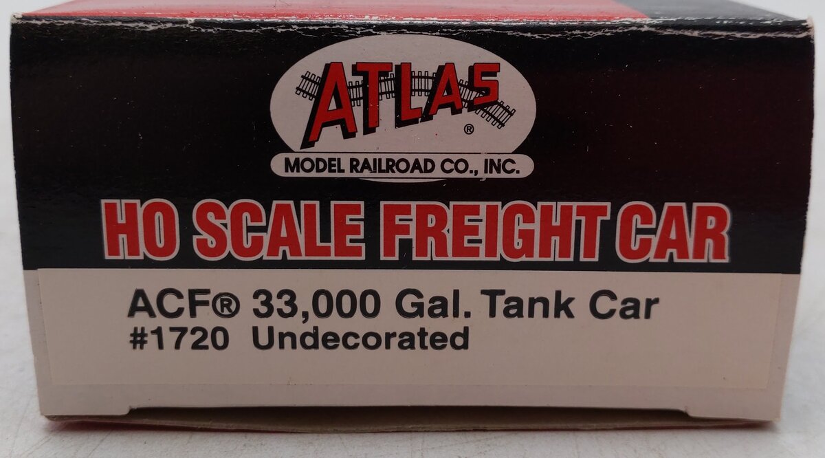 Atlas 1720 HO Scale Undecorated 33,000 Gallon Tank Car LN/Box