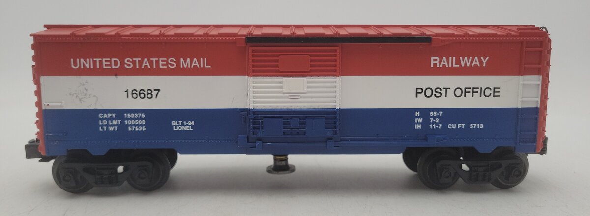 Lionel 6-16687 O Gauge US Mail Operating Post Office Car EX