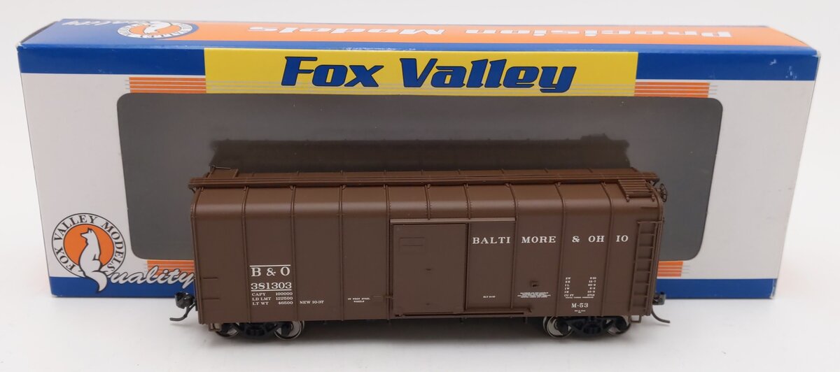 Fox Valley Models 30303 HO Scale Balimore & Ohio Wagontop Box Car #381303 EX/Box