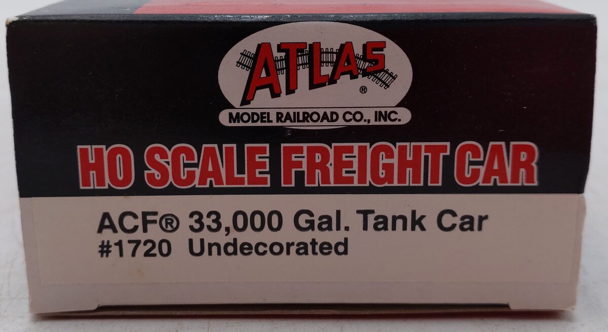 Atlas 1720 HO Scale Undecorated 33,000 Gallon Tank Car EX/Box