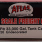 Atlas 1720 HO Scale Undecorated 33,000 Gallon Tank Car EX/Box