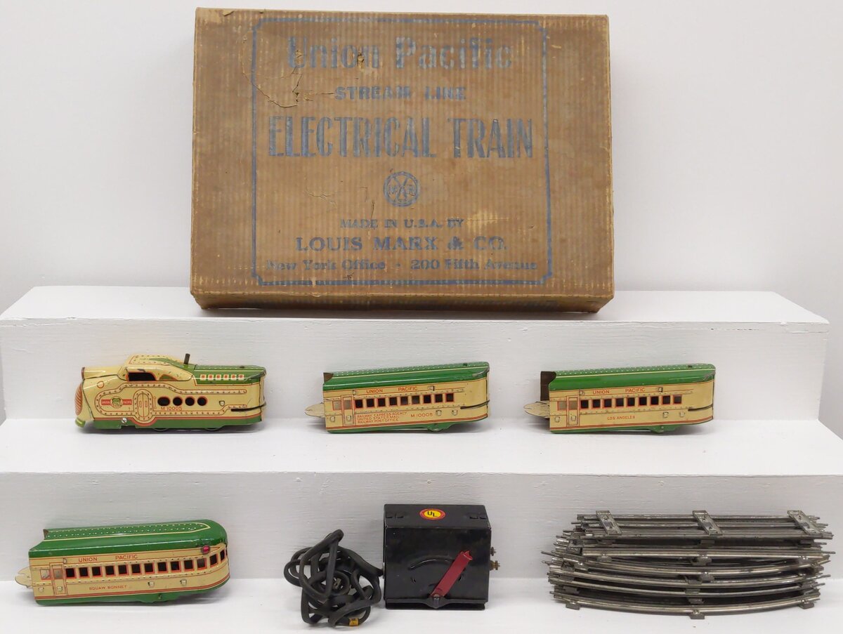 Marx M10005 O Gauge Prewar Union Pacific Stream Line Passenger Train Set VG/Box