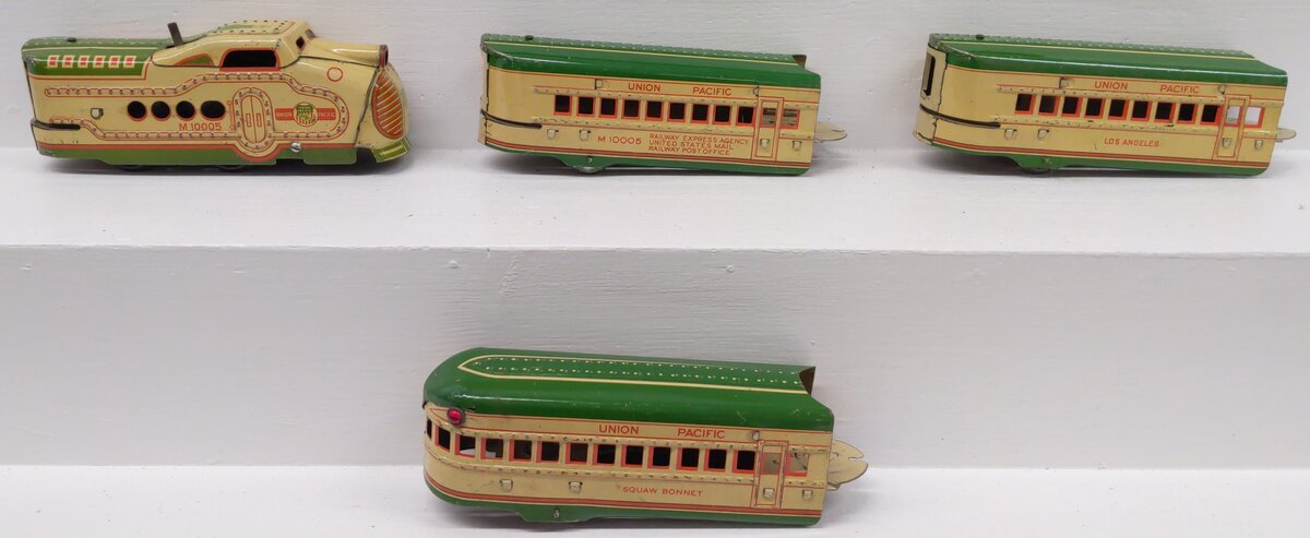 Marx M10005 O Gauge Prewar Union Pacific Stream Line Passenger Train Set VG/Box