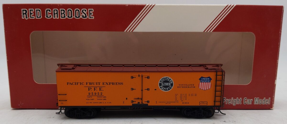 Red Caboose 34124-12 HO Scale Pacific Fruit Express Refrigerator Car #95952 EX/Box