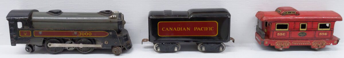 Marx Prewar O Gauge Canadian Pacific Steam Locomotive Passenger Train Set #3000 VG/Box