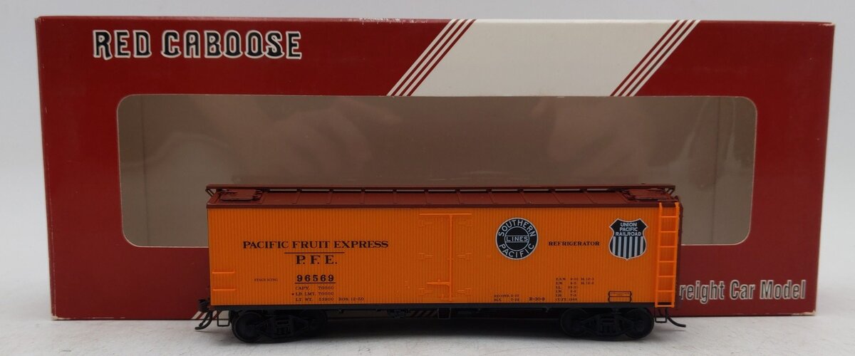 Red Caboose 34154-7 HO Scale Pacific Fruit Express Refrigerator Car #96569 EX/Box