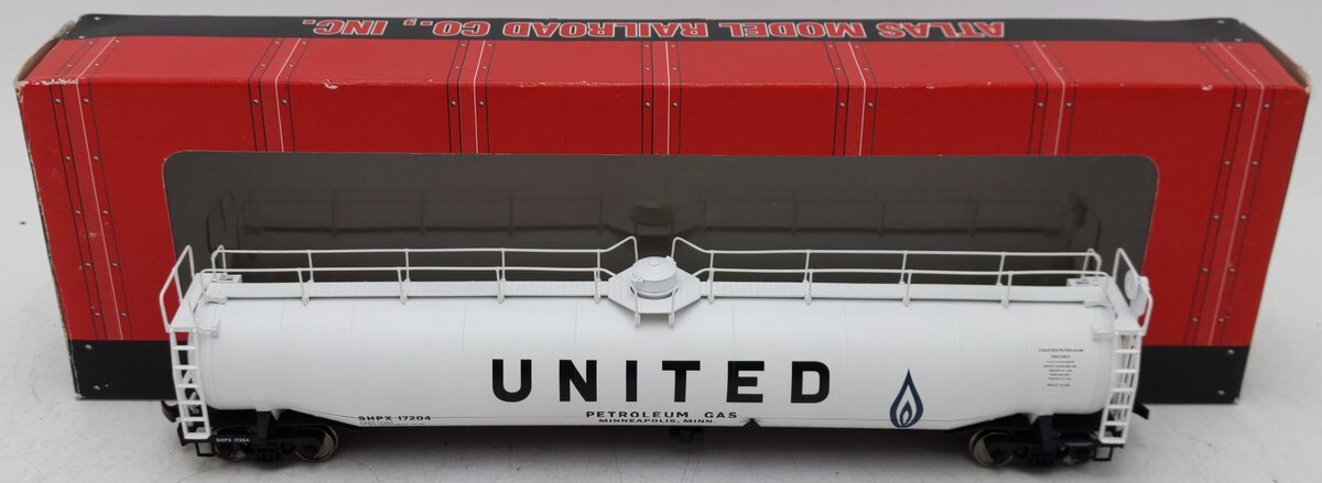 Atlas 1726-2 HO Scale United SHPX ACF 33,000 Gallon Tank Car #17204 EX/Box