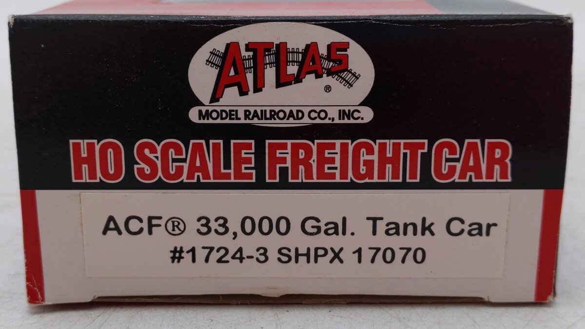 Atlas 1724-3 HO Scale SHPX ACF 33,000 Gallon Tank Car #17070 EX/Box