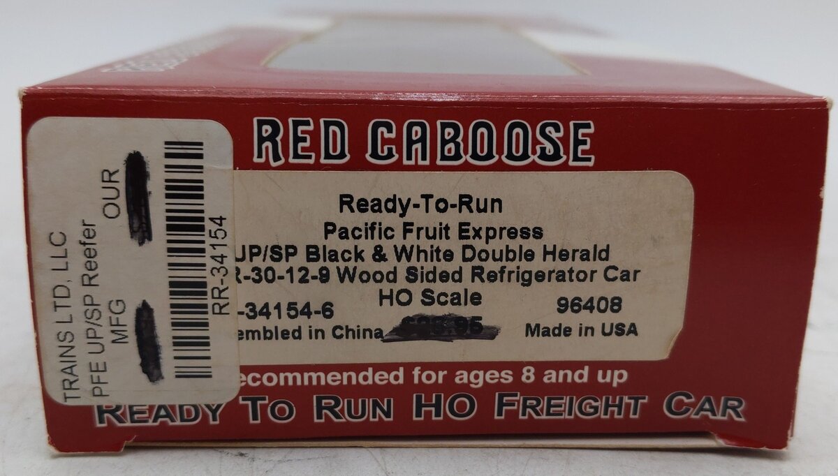 Red Caboose 34154-6 HO Scale Pacific Fruit Express Refrigerator Car #96408 EX/Box