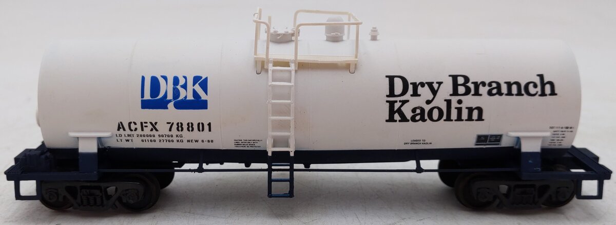 Atlas 1706 HO Scale Dry Branch Kaolin Tank Car ACFX #78801 VG/Box