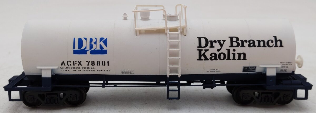 Atlas 1706 HO Scale Dry Branch Kaolin Tank Car ACFX #78801 VG/Box