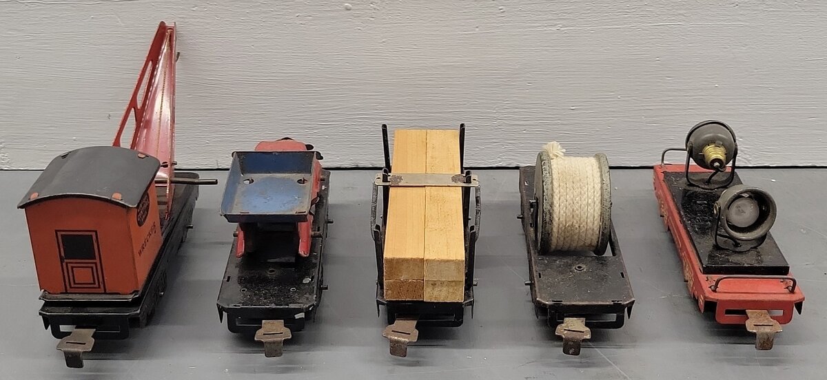 Marx Prewar O Gauge Freight Cars #563,562,566,559,550 [5] VG