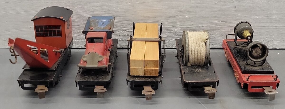 Marx Prewar O Gauge Freight Cars #563,562,566,559,550 [5] VG