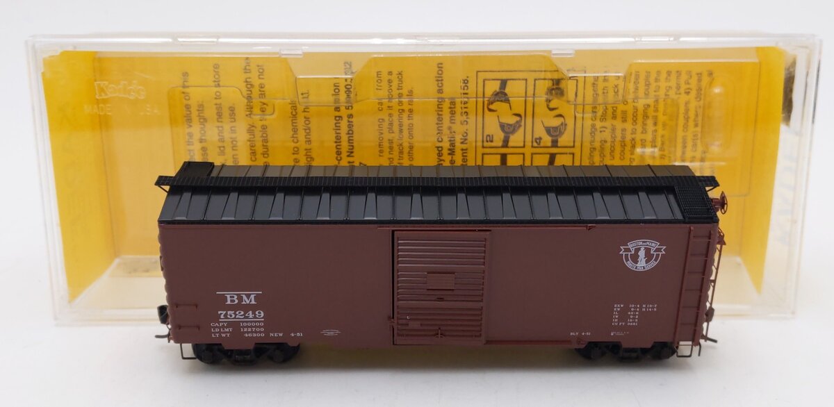 Kadee 4802 HO Scale Boston & Maine #75249 40' PS-1 Boxcar #75249 LN/Box