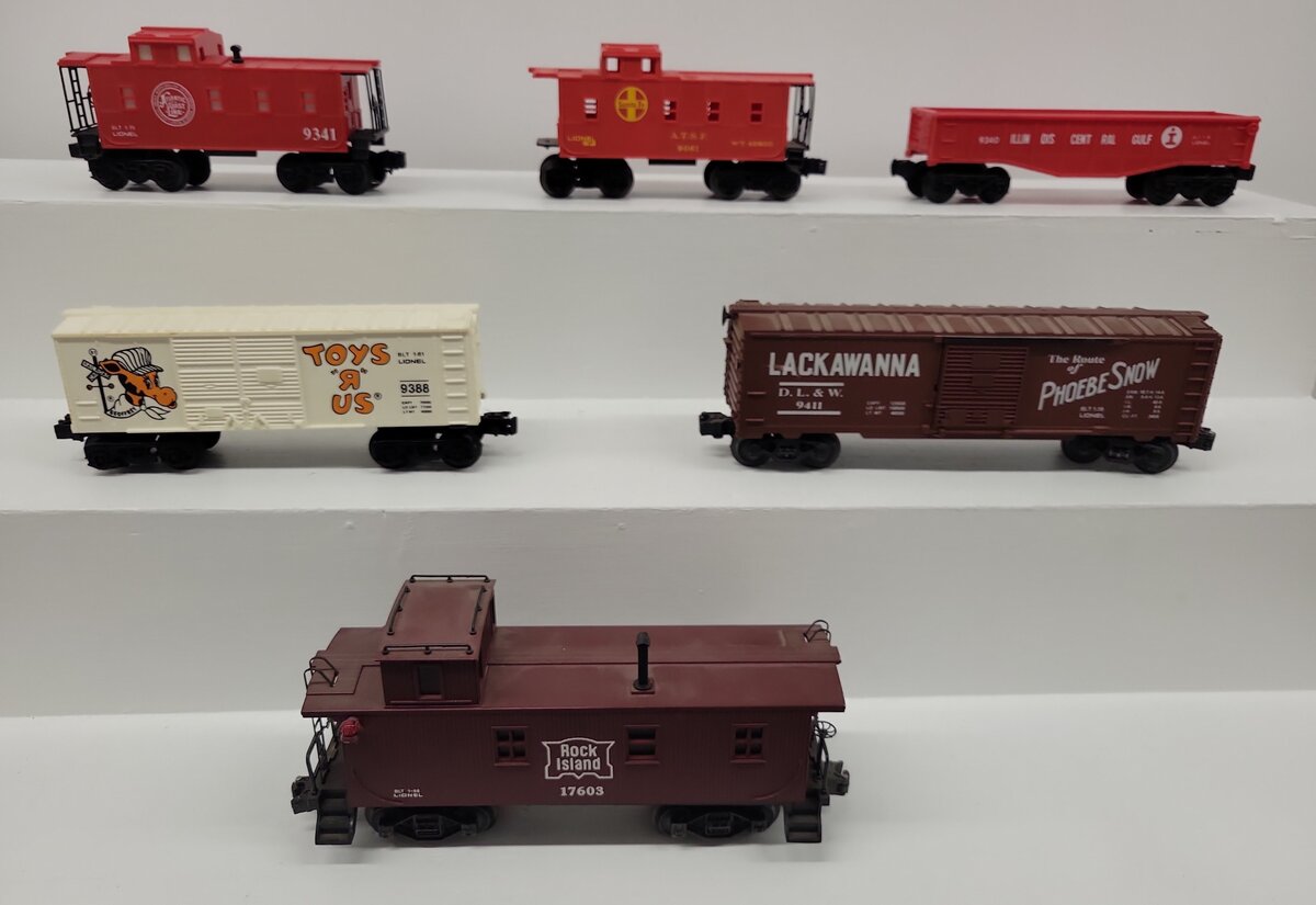 Lionel Assorted O-Gauge Freight Cars #9061, 9340, 9341, 9388, 17603, 9411 [6] VG