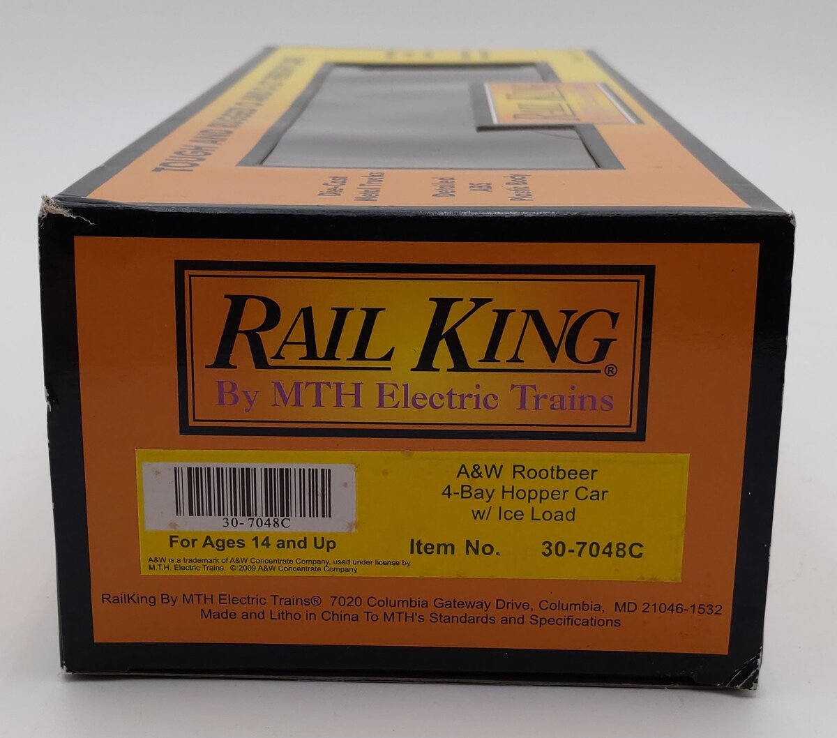 MTH 30-7048C O A&W Rootbeer 4-Bay Hopper w/ Ice Load #91919 LN/Box