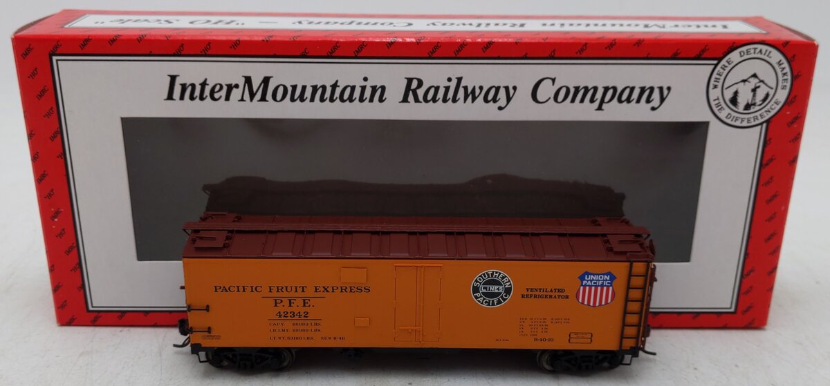 InterMountain 46702P-41 HO Scale Pacific Fruit Express R-40-10 Reefer Car #42342 EX/Box