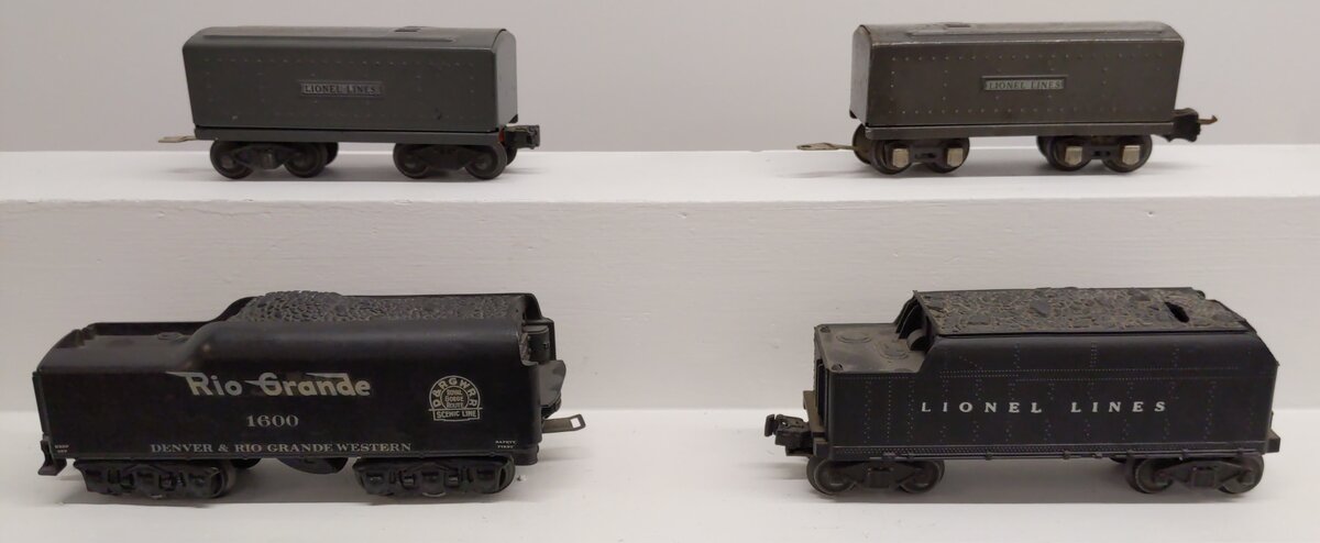 Lionel Vintage O-Gauge Lionel Lines & Rio Grande Locomotive Tenders [4] VG