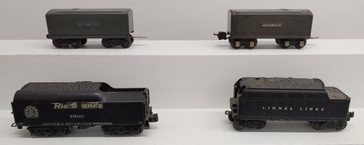Lionel Vintage O-Gauge Lionel Lines & Rio Grande Locomotive Tenders [4] VG
