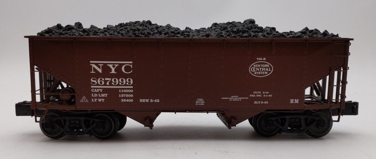 Lionel 6-17021 O Gauge New York Central 2-Bay Offset Hopper w/Load #867999 LN/Box