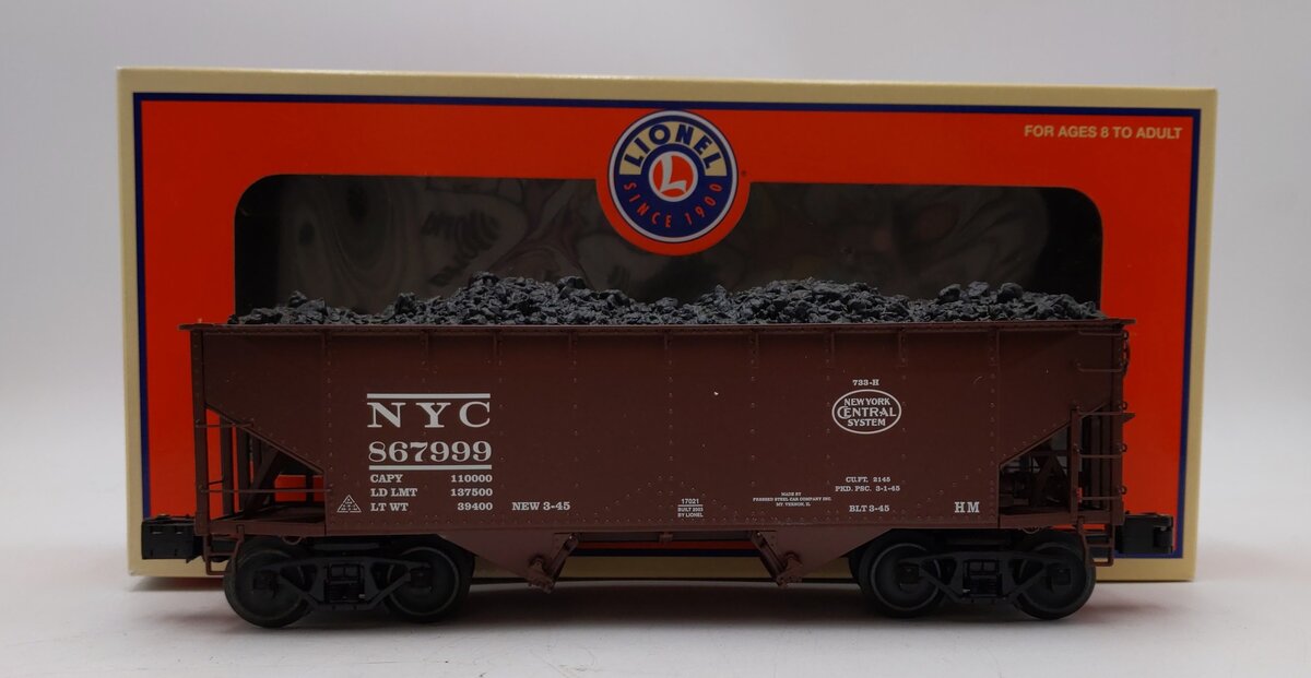 Lionel 6-17021 O Gauge New York Central 2-Bay Offset Hopper w/Load #867999 LN/Box
