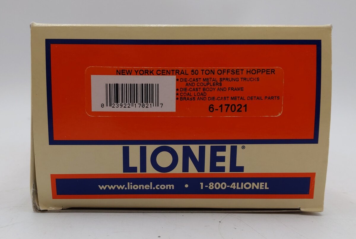 Lionel 6-17021 O Gauge New York Central 2-Bay Offset Hopper w/Load #867999 LN/Box