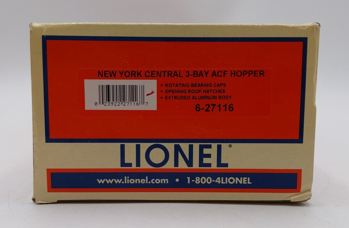 Lionel 6-27116 O Gauge New York Central 3-Bay ACF Hopper #886270 LN/Box