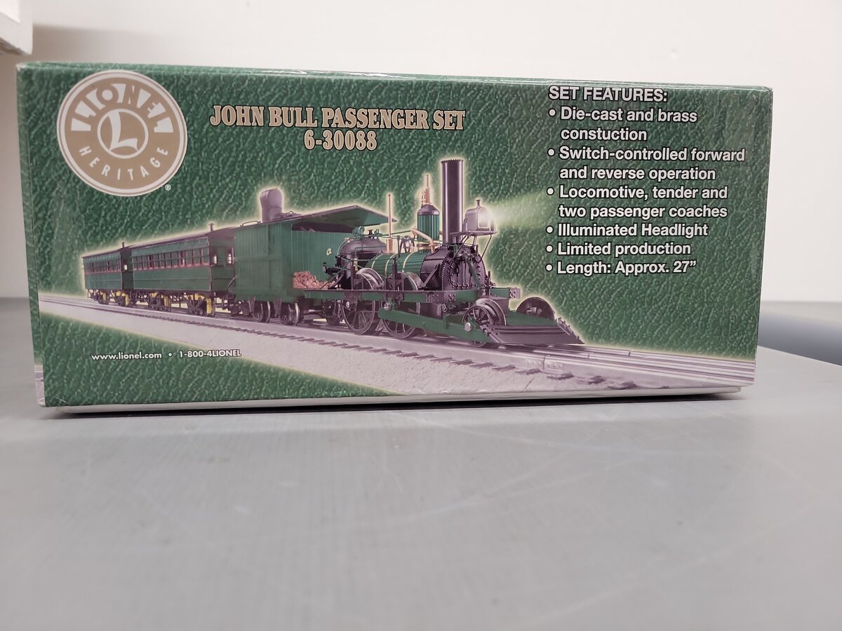 Lionel 6-30088 O Gauge BRASS John Bull Steam Passenger Train Set EX/Box