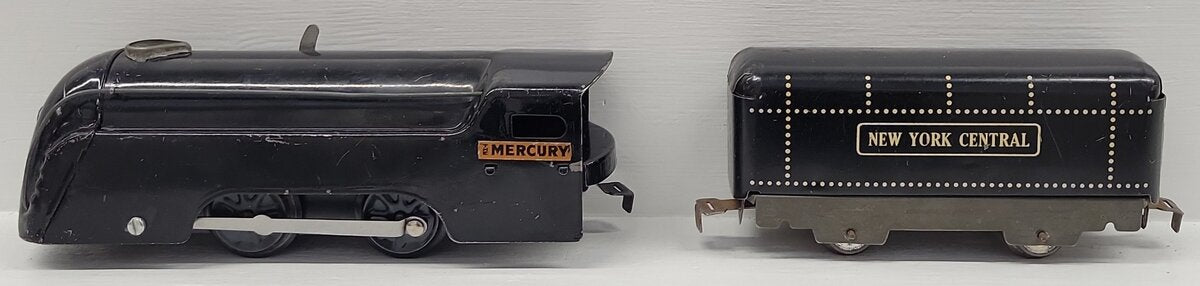 Marx Prewar NYC "The Mercury" Wind Up Tin Plate Steam Locomotive And Tender VG
