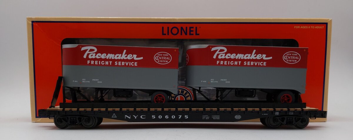 Lionel 6-27562 O New York Central PS-4 Flat Car w/ Piggyback Trailers #506075 LN/Box